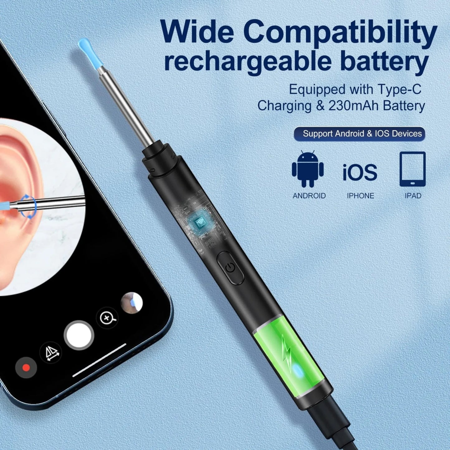 Wireless ear wax remover
